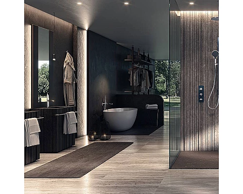 Купить Смеситель для ванны Bossini Apice Z00555.073 Черный матовый в магазине сантехники Santeh-Crystal.ru