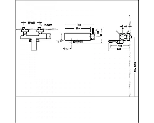 Купить Смеситель для ванны Bravat Arc F66061C-01A-ENG Хром в магазине сантехники Santeh-Crystal.ru