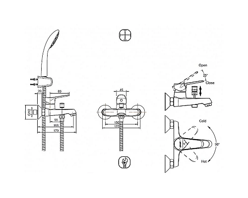 Приобрести Смеситель для ванны Bravat Eco F6111147C-B Хром в магазине сантехники Santeh-Crystal.ru
