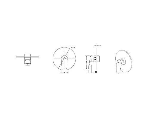 Купить Смеситель для душа Bravat Rhein PB8429564CP-ENG Хром в магазине сантехники Santeh-Crystal.ru