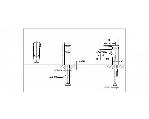 Приобрести Смеситель для раковины Bravat Source F1173218CP-ENG Хром в магазине сантехники Santeh-Crystal.ru
