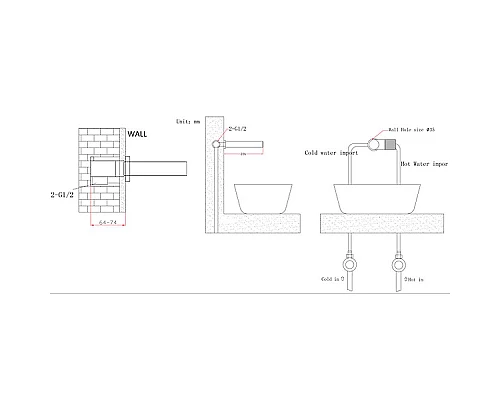 Приобрести Смеситель для раковины Bronze de Luxe Avantgarde 2021H Черный в магазине сантехники Santeh-Crystal.ru