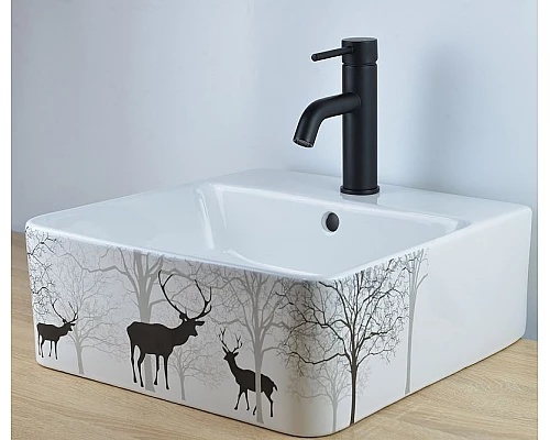 Купить Смеситель для раковины Bronze de Luxe Scandi 1451B Черный матовый в магазине сантехники Santeh-Crystal.ru