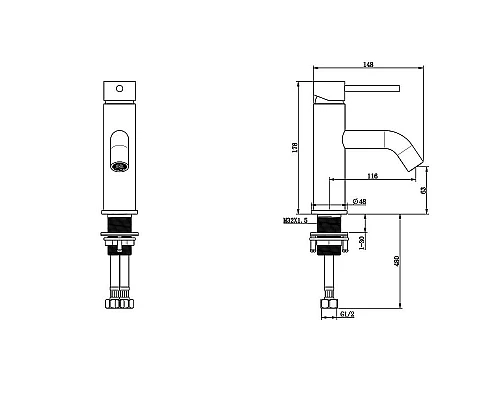 Приобрести Смеситель для раковины Bronze de Luxe Scandi 1451BR Бронза в магазине сантехники Santeh-Crystal.ru