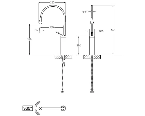 Приобрести Смеситель для раковины Bronze de Luxe Scandi 9015C Хром в магазине сантехники Santeh-Crystal.ru