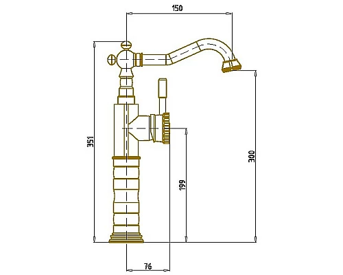 Купить Смеситель для раковины Bronze de Luxe Windsor 21888 Бронза в магазине сантехники Santeh-Crystal.ru
