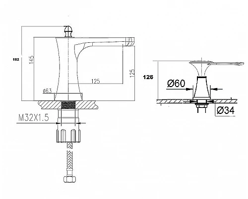 Купить Смеситель для раковины Bronze de Luxe Yasmina 8003/B02 Хром в магазине сантехники Santeh-Crystal.ru