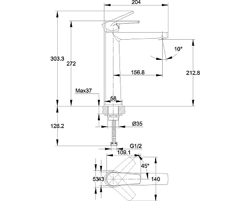 Заказать Смеситель для раковины Cersanit Moduo 64095 Хром в магазине сантехники Santeh-Crystal.ru