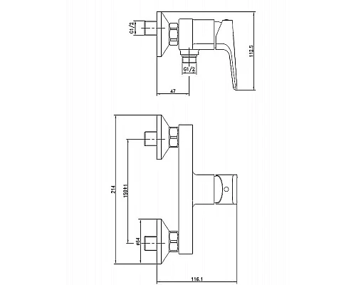 Приобрести Смеситель для душа Cersanit Nature 63065 Хром в магазине сантехники Santeh-Crystal.ru