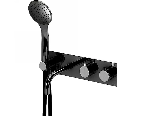 Купить Смеситель для ванны Cezares Czr CZR-B-VDM2-T-NOP с термостатом Черный в магазине сантехники Santeh-Crystal.ru