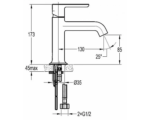 Купить Смеситель для раковины Cezares Eco ECO-LS-BORO-W0 Брашированное золото в магазине сантехники Santeh-Crystal.ru