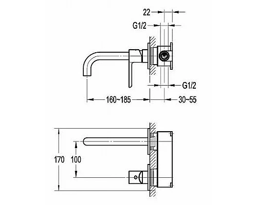 Приобрести Смеситель для раковины Cezares Eco ECO-DI-NOP Черный матовый в магазине сантехники Santeh-Crystal.ru