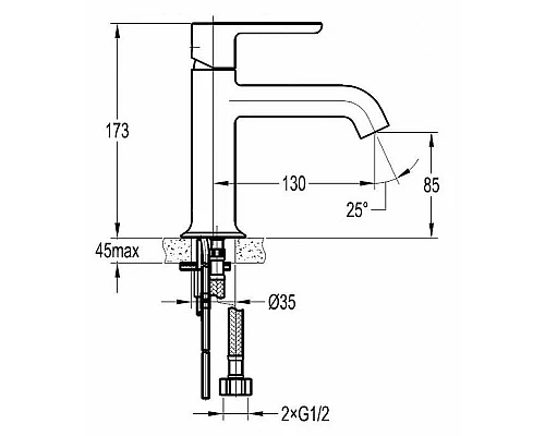 Приобрести Смеситель для раковины Cezares Eco ECO-LS-NOP-W0 Черный матовый в магазине сантехники Santeh-Crystal.ru