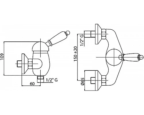 Приобрести Смеситель для душа Cezares Elite ELITE-DM-03/24-Bi Золото 24 карат в магазине сантехники Santeh-Crystal.ru