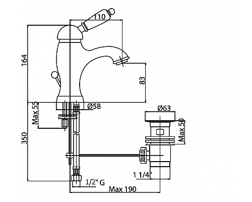 Купить Смеситель для раковины Cezares Elite ELITE-LSM1-01-M Хром в магазине сантехники Santeh-Crystal.ru