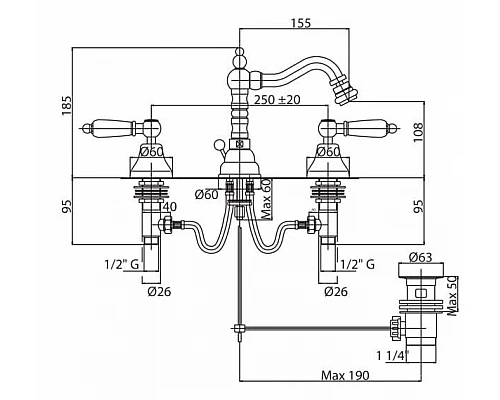Купить Смеситель для биде Cezares First FIRST-BBS2-02-Bi Бронза в магазине сантехники Santeh-Crystal.ru