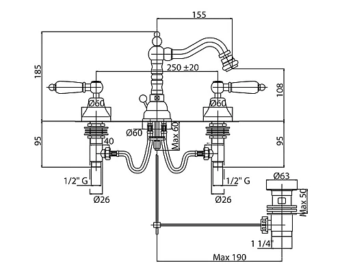 Приобрести Смеситель для биде Cezares First-BBS2-01-Bi Хром в магазине сантехники Santeh-Crystal.ru