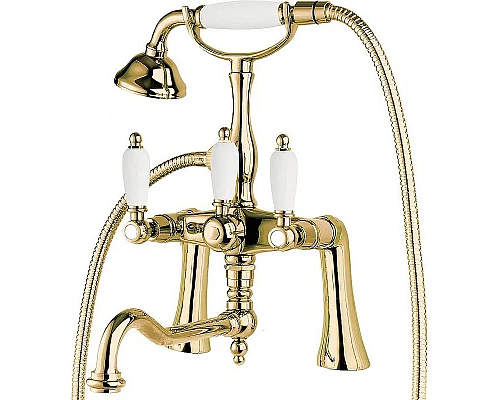 Купить Смеситель на борт ванны Cezares First-PBV-03/24-Bi Золото 24 карат в магазине сантехники Santeh-Crystal.ru