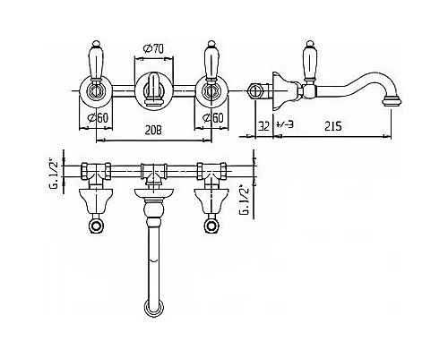Смеситель для раковины Cezares First FIRST-BLS1-02-M Бронза