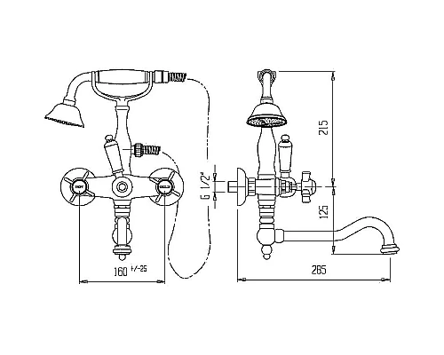 Заказать Смеситель на борт ванны Cezares First-PBV2-01-Bi Хром в магазине сантехники Santeh-Crystal.ru