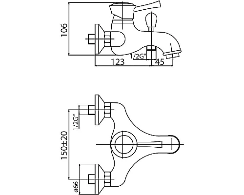 Заказать Смеситель для ванны Cezares Giubileo-VM-02 Бронза в магазине сантехники Santeh-Crystal.ru