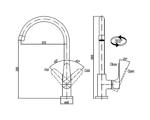 Заказать Смеситель для кухни Cezares LACONICO-C-LL25-BLC Белый в магазине сантехники Santeh-Crystal.ru