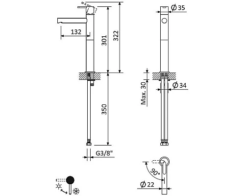 Купить Смеситель для раковины Cezares LEAF-LC1-01-W0 Хром в магазине сантехники Santeh-Crystal.ru