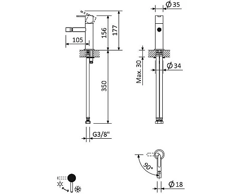 Заказать Смеситель для биде Cezares Leaf LEAF-BSM-01-W0 Хром в магазине сантехники Santeh-Crystal.ru