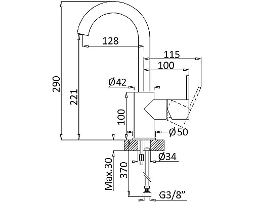 Заказать Смеситель для раковины Cezares LEAF-LSM-A-01-W0 Хром в магазине сантехники Santeh-Crystal.ru