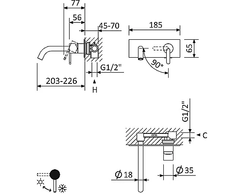 Приобрести Смеситель для раковины Cezares Leaf LEAF-BLI1-BIO Белый матовый в магазине сантехники Santeh-Crystal.ru