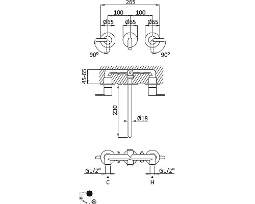 Заказать Смеситель для раковины Cezares Leaf LEAF-BLI3L-BIO Белый матовый в магазине сантехники Santeh-Crystal.ru