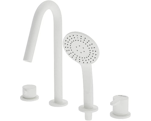 Приобрести Смеситель на борт ванны Cezares Leaf LEAF-BVDM4-BIO Белый матовый в магазине сантехники Santeh-Crystal.ru