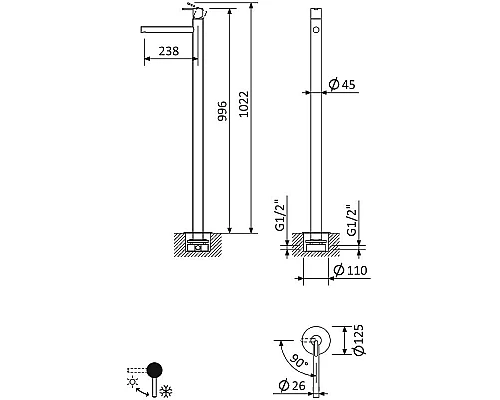 Заказать Смеситель для раковины Cezares Leaf LEAF-TVP-01-W0 Хром в магазине сантехники Santeh-Crystal.ru