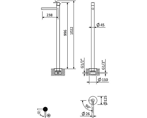 Смеситель для раковины Cezares Leaf LEAF-TVP-L-01-W0 Хром