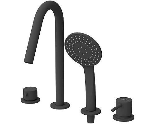 Смеситель на борт ванны Cezares Leaf LEAF-BVDM4-L-NOP Черный матовый