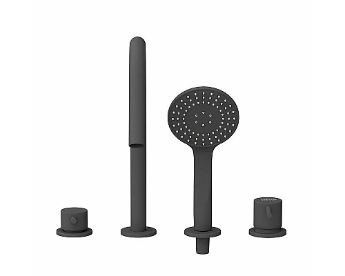 Смеситель на борт ванны Cezares Leaf LEAF-BVDM4-L-NOP Черный матовый