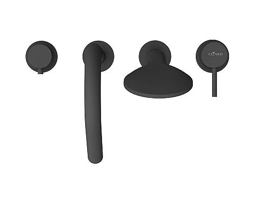 Смеситель на борт ванны Cezares Leaf LEAF-BVDM4-L-NOP Черный матовый