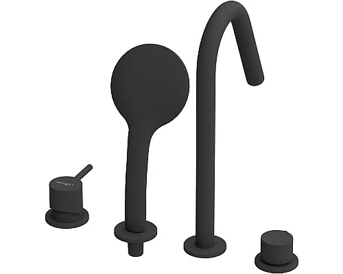 Смеситель на борт ванны Cezares Leaf LEAF-BVDM4-L-NOP Черный матовый