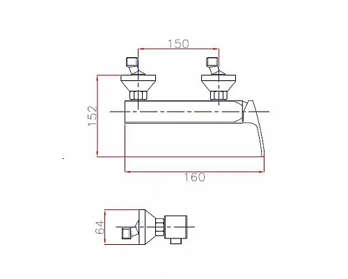 Приобрести Смеситель для душа Cezares Legend LEGEND-DM-01 Хром в магазине сантехники Santeh-Crystal.ru