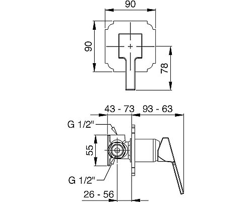 Заказать Смеситель для душа Cezares Legend-DIM-03/24 Золото 24 карат в магазине сантехники Santeh-Crystal.ru