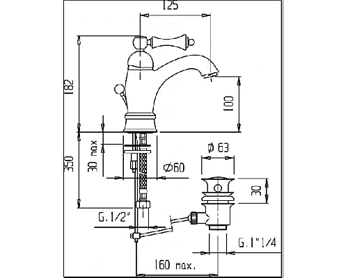 Заказать Смеситель для раковины Cezares Margot MARGOT-LSM1-A-02-M Бронза в магазине сантехники Santeh-Crystal.ru