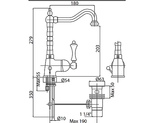 Приобрести Смеситель для раковины Cezares MARGOT-LSM2-BIO Белый матовый в магазине сантехники Santeh-Crystal.ru