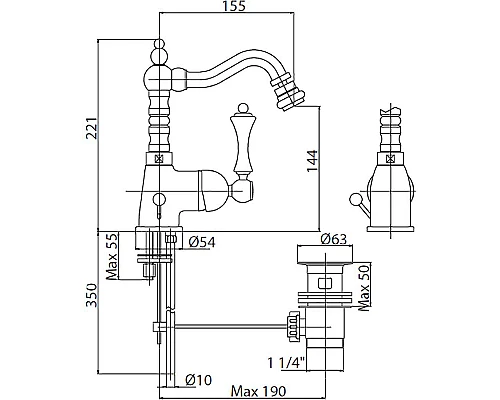 Приобрести Смеситель для биде Cezares Margot MARGOT-BSM2-02-Bi Бронза в магазине сантехники Santeh-Crystal.ru