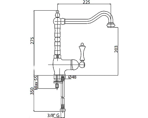 Заказать Смеситель для кухни Cezares Margot MARGOT-LLM2-01-Bi Хром в магазине сантехники Santeh-Crystal.ru