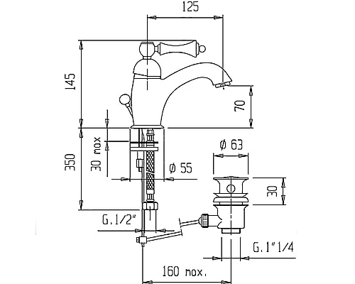 Заказать Смеситель для раковины Cezares Margot MARGOT-LSM1-02-Bi Бронза в магазине сантехники Santeh-Crystal.ru
