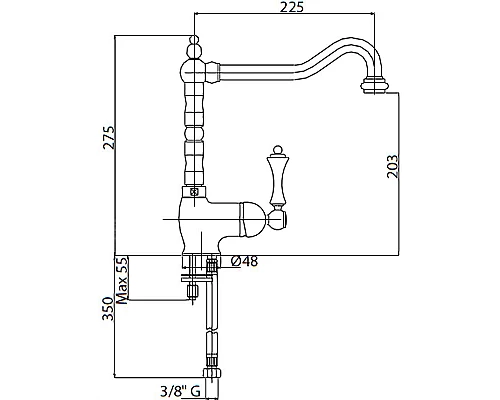 Заказать Смеситель для кухни Cezares Margot MARGOT-LLM2-02-Bi Бронза в магазине сантехники Santeh-Crystal.ru