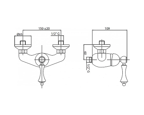 Заказать Смеситель для душа Cezares Margot MARGOT-DM-03/24-Bi Золото 24 карат в магазине сантехники Santeh-Crystal.ru