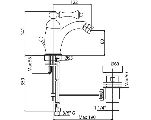 Приобрести Смеситель для биде Cezares Margot MARGOT-BSM1-02-Bi Бронза в магазине сантехники Santeh-Crystal.ru
