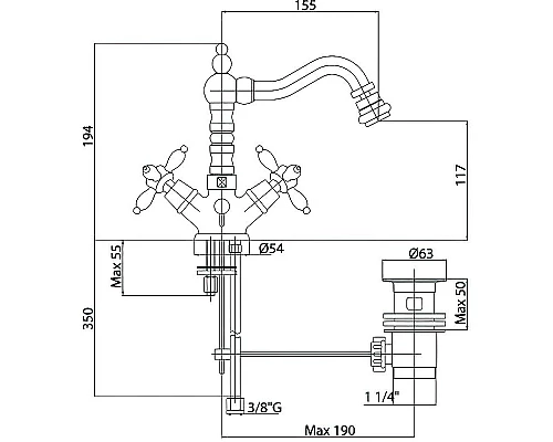 Приобрести Смеситель для биде Cezares Nostalgia-BS2-02 Бронза в магазине сантехники Santeh-Crystal.ru