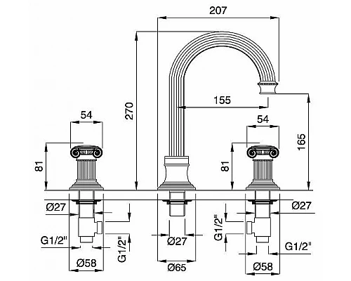 Заказать Смеситель для раковины Cezares Olimp BLS2-A OLIMP-BLS2-A-02-O Бронза в магазине сантехники Santeh-Crystal.ru